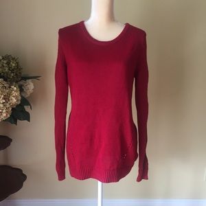 Harper Land red knit sweater EUC L